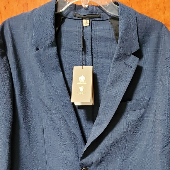NWT$686 Burberry Blue Mens Linen Wool Blazer Jacket Coat Sz 42 - Picture 5 of 16
